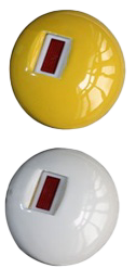 Ceramic button with reflector in white and yellow for lane marking and road dividers 15cm