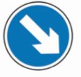Reflective paper directional sticker for installation on circular plastic sign
